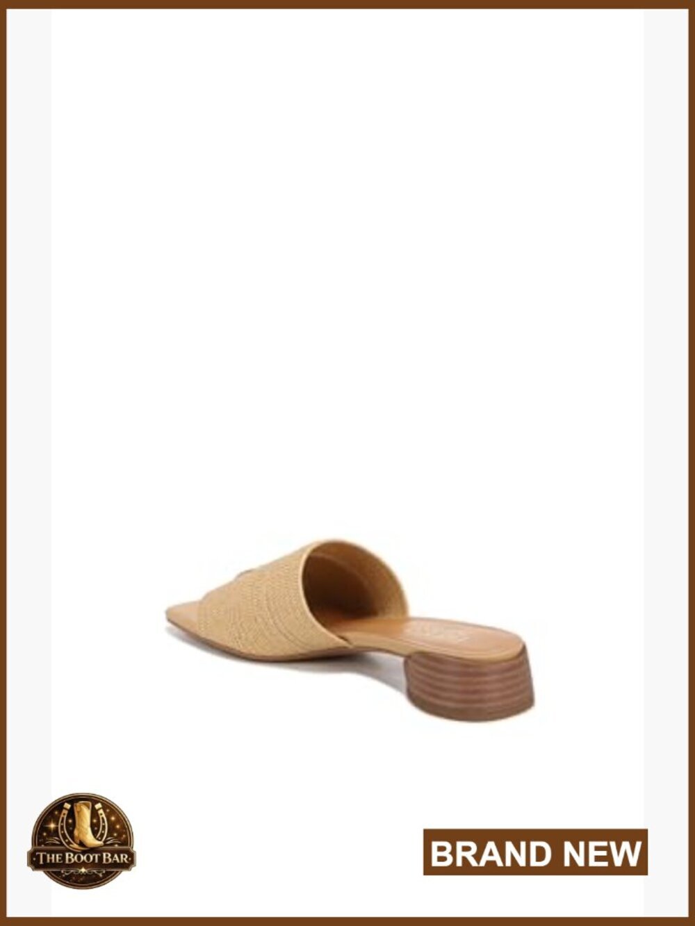 Slide Sandals - Chunky Block Heel, Raffia - Picture 7 of 7